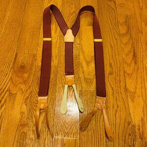Polo Ralph Lauren Vintage Y-Back Leather & Brass Suspenders Braces